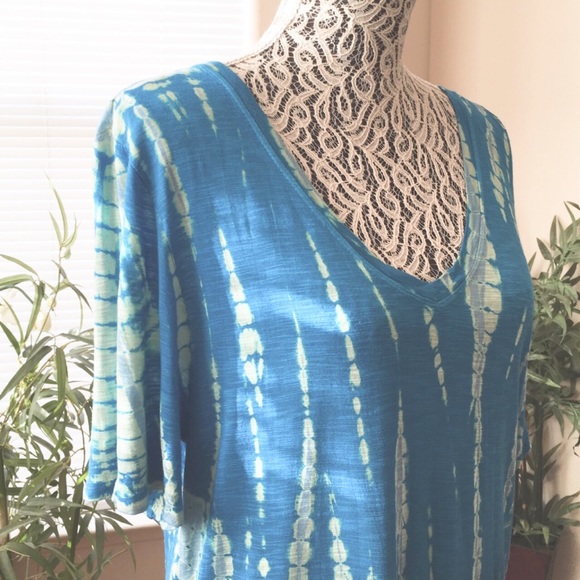 ON THE ROAD Tie Dye Ombré Hi-Low Tee Top, Large - Picture 4 of 6